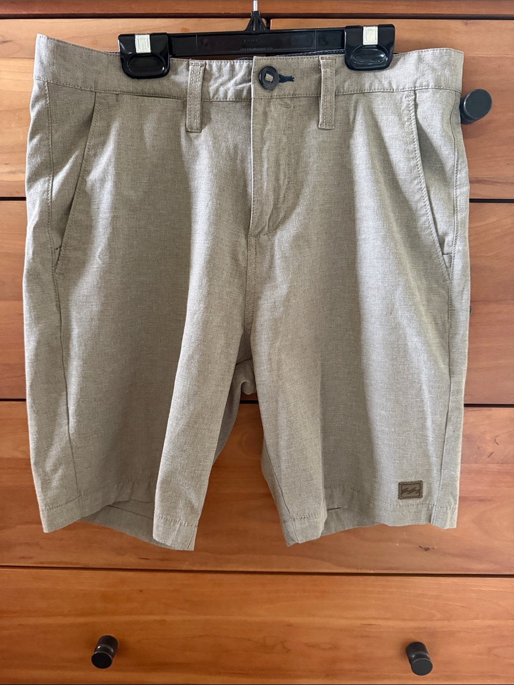 Billabong Men's Light Tan Flat-Front Shorts